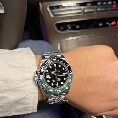 ROLEX GMT 2 Jubilee Newest Version Black and Green Bezel Watch